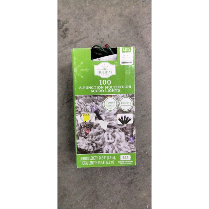 Holiday Time 100 Micro Lights - 8-Function, Multicolor, Battery Powered Retail $15.00
