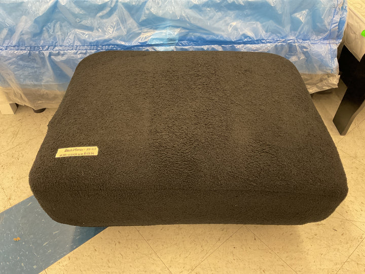 Sherpa Ottoman black, foot rest, modern vanity stool seating, foot stool for living room set, Retail $ 226.99