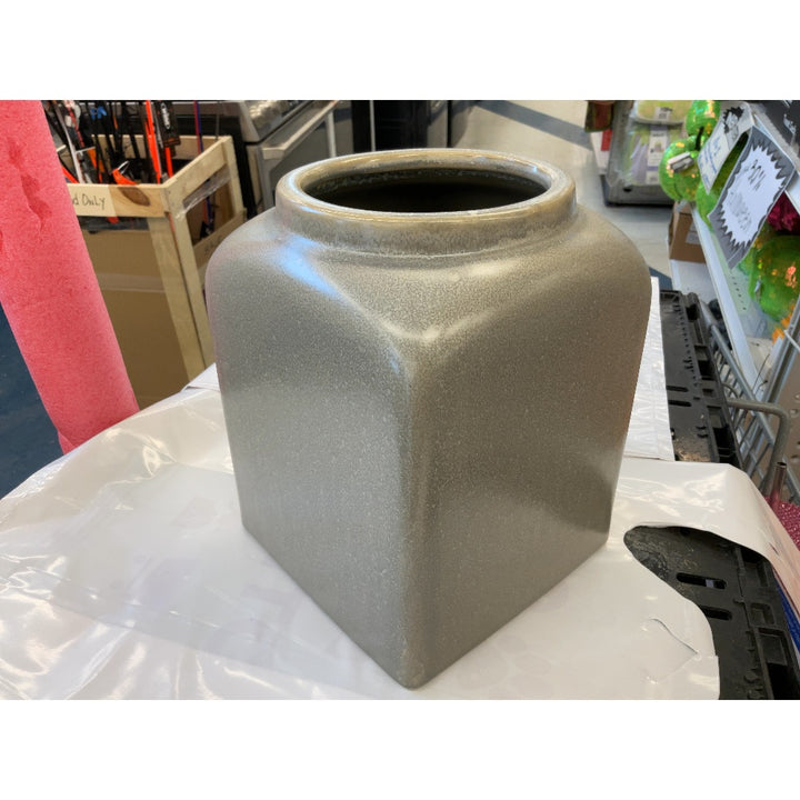 Ceramic Vase, Decorative Container, Gray