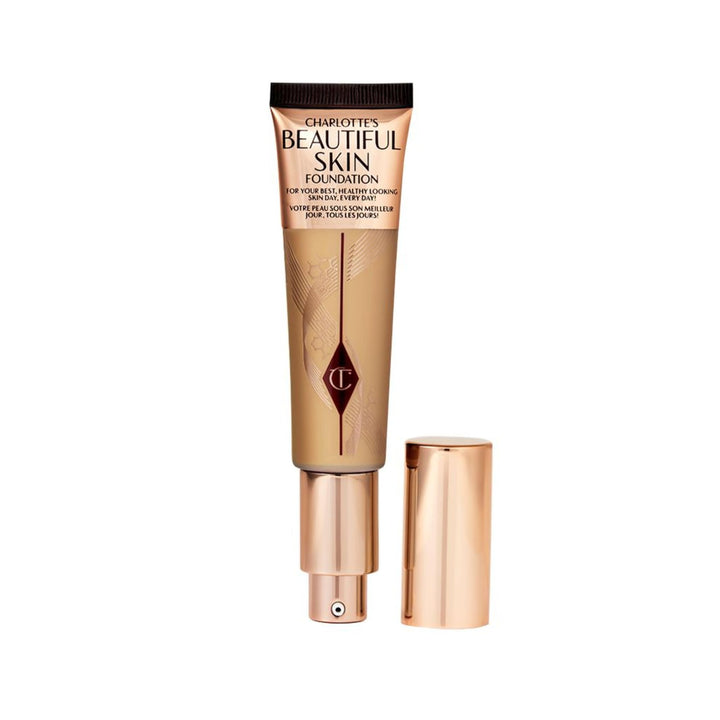 Charlotte Tilbury Beautiful Skin Medium Coverage Hydrating Foundation - Buildable Liquid Makeup for Instant Glow, Plumping Hydration & Lasting Skincare Benefits - 7 Cool