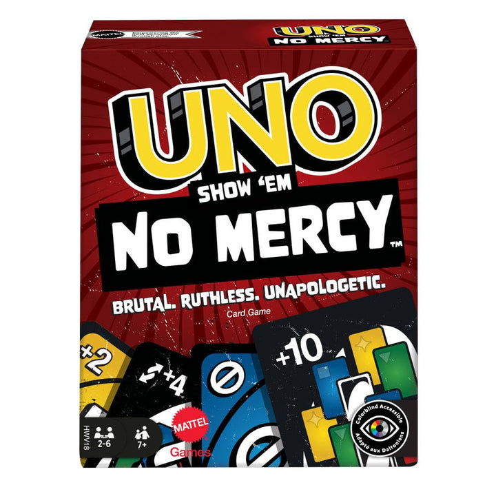 Mattel Games UNO Show Ã¢â‚¬Ëœem No Mercy Card Game for Kids, Adults & Family Parties & Travel with Extra Cards, Special Rules & Tougher Penalties