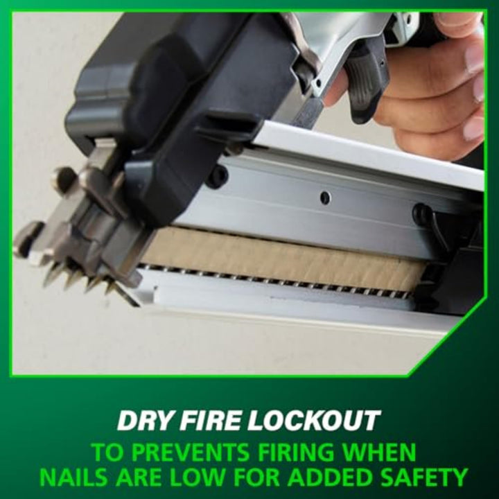 Metabo HPT Strap-Tite Metal Connector Nailer, Pro-Preferred Pneumatic Power Nailers, Connector Tool for Pre-Punched Connectors, 36° Short Magazine, 1-1/2" to 2-1/2", NR65AK2S Retail $279.00