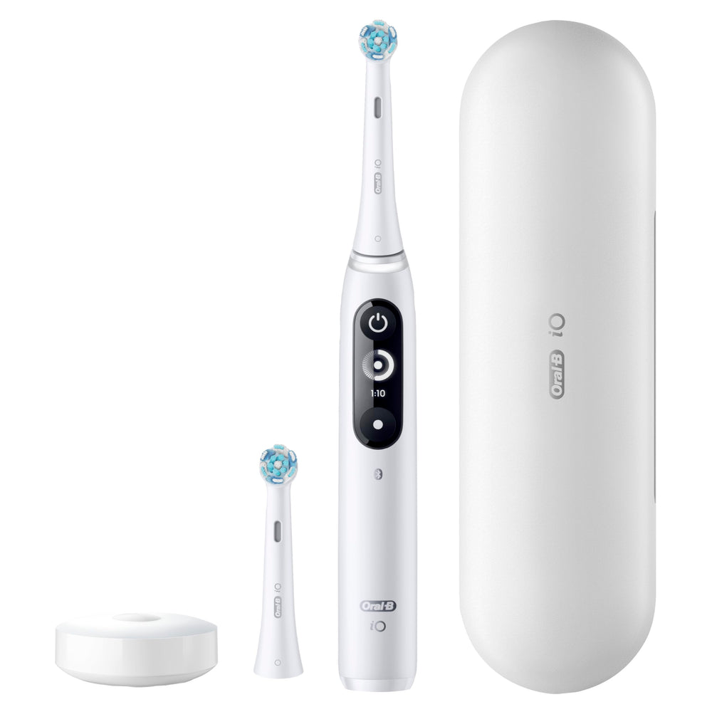 Oral-B iO Deep Clean + Protect Rechargeable Electric Toothbrush, White with a iO Series 7 Toothbrush, 2 Replacement Brush Heads, and a Charging Travel Case Retail $229.99