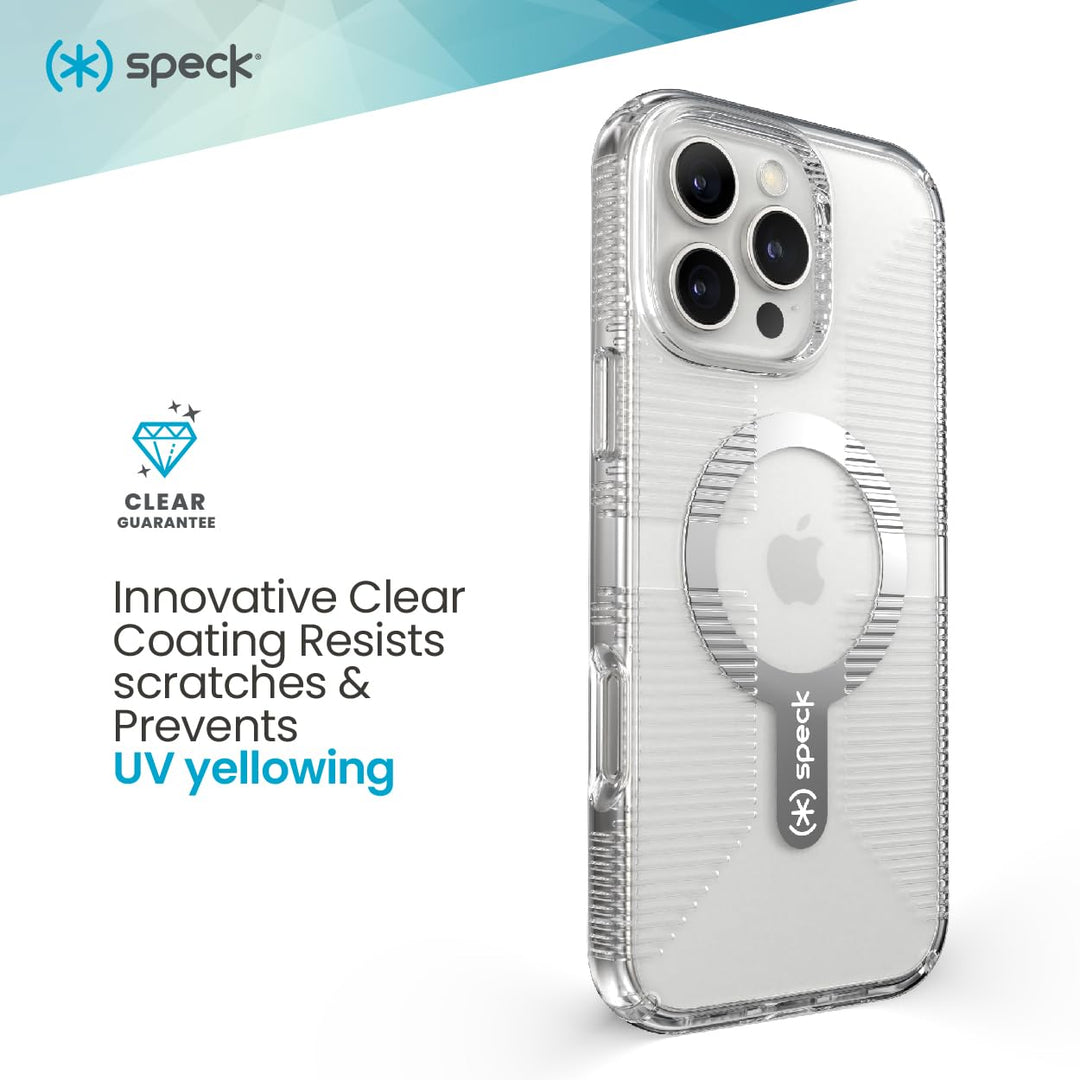 Speck Clear iPhone 16 Pro Case - Slim MagSafe GemShell Crystal Clear Retail $39.95