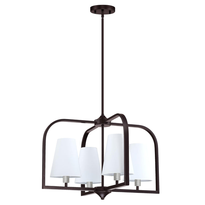 4 Light Modern Kitchen Island 23" Metal Pendant Light Off White Durm Shade Oil Rubbed Bronze Finish Pendant Lamp Farmhouse Hanging Light Fixture for Over Sink Living Room Dining Room Bedside Retail $139.99