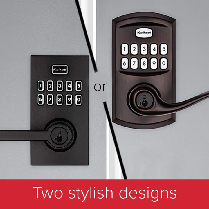 Kwikset SmartCode 917 Keypad Keyless Entry Traditional Residential Electronic Lever Deadbolt Alternative with Tustin Door Handle and SmartKey Security, Satin Nickel Retail $129.00