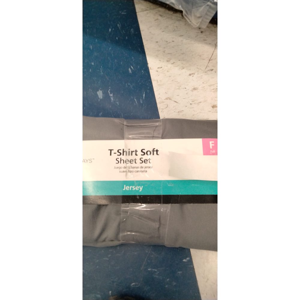 Mainstays Adult Extra Soft Jersey Bed Sheet Set  Full  Grey Spacedyed  4 Pieces