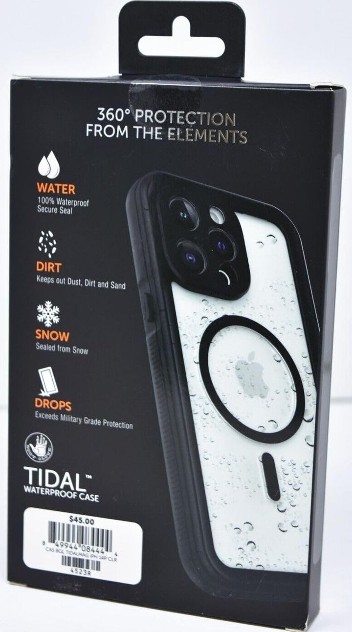 Body Glove Tidal Waterproof Case with Magsafe for iPhone 14 Pro - Black/Clear Retail $19.88