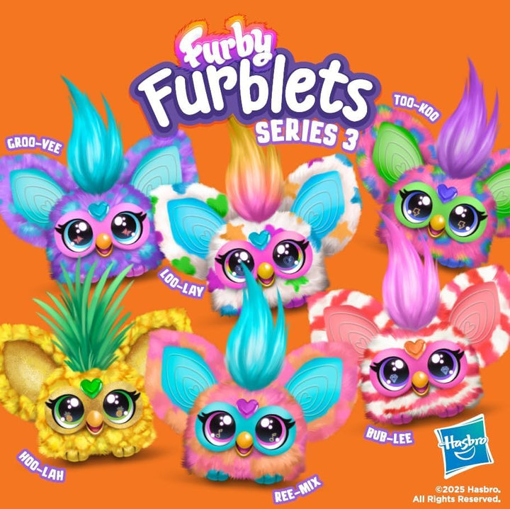 Furby Furblets Mini Electronic Plush Toy - Interactive Musical Pet with Over 45 Sounds and Phrases, Peekaboo Ears Keyring Clip, Collectable Toy for Children from 6 Years Retail $12.70