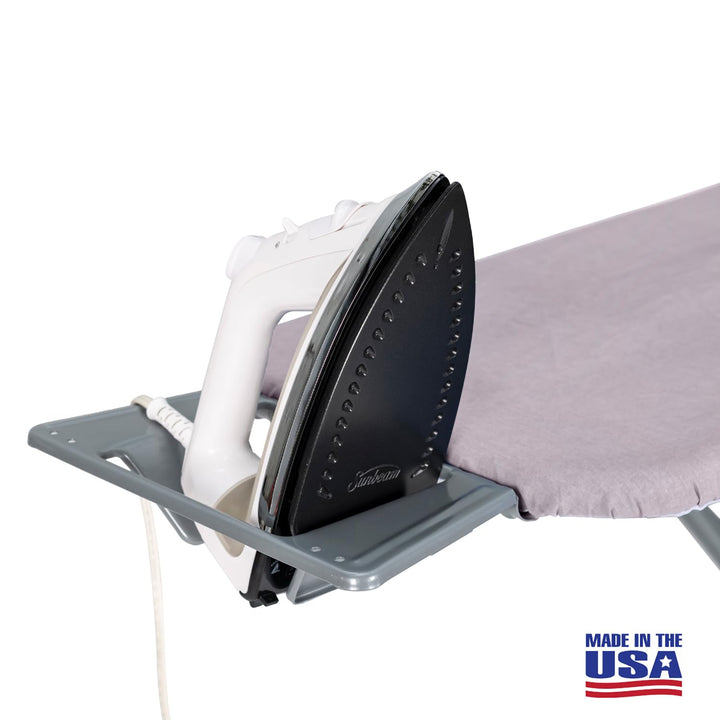 Ironing Board Full Size; Made in USA by Seymour Home Products (Light Grey). Includes Iron Rest, Cover & Pad | All-Steel Frame, 4 Heavy Duty Legs for Extra Support | Diamond Cut Mesh Top; Steam Flow Retail $39.99