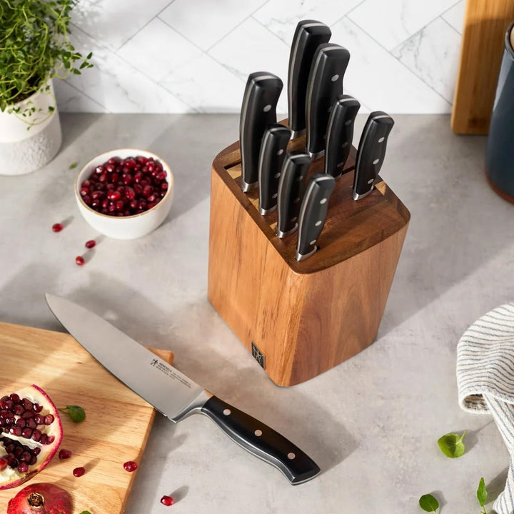 HENCKELS Fine Edge Forged Knife Block Set, 10 Piece Retail $109.99