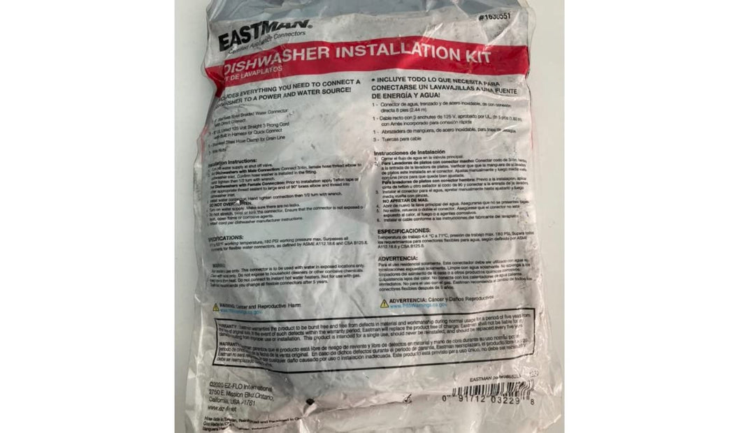 EASTMAN 8-ft 3/8-in Compression Inlet x 3/4-in Hose Thread Outlet Braided Stainless Steel Dishwasher Connector