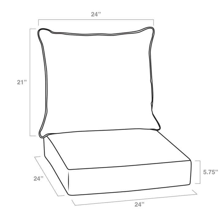 Arden earthFIBER Outdoor Deep Seat Cushion Set, 24 x 24, Rain-Proof, Fade Resistant, Deep Seat Bottom and Back Cushion for Chair, Sofa Sandbar Taupe Texture Retail $46.64