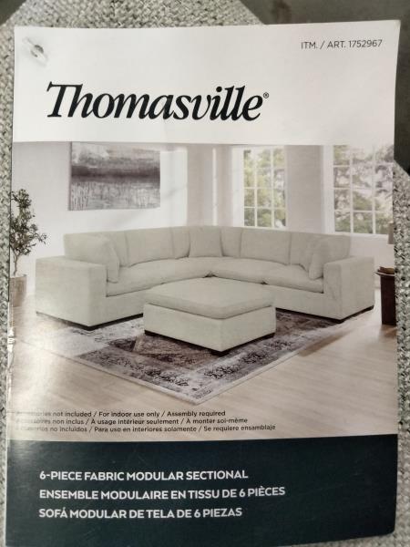Thomasville 6-Piece Fabric Modular Sectional - Indoor Use, Assembly Required Retail $1,800.00