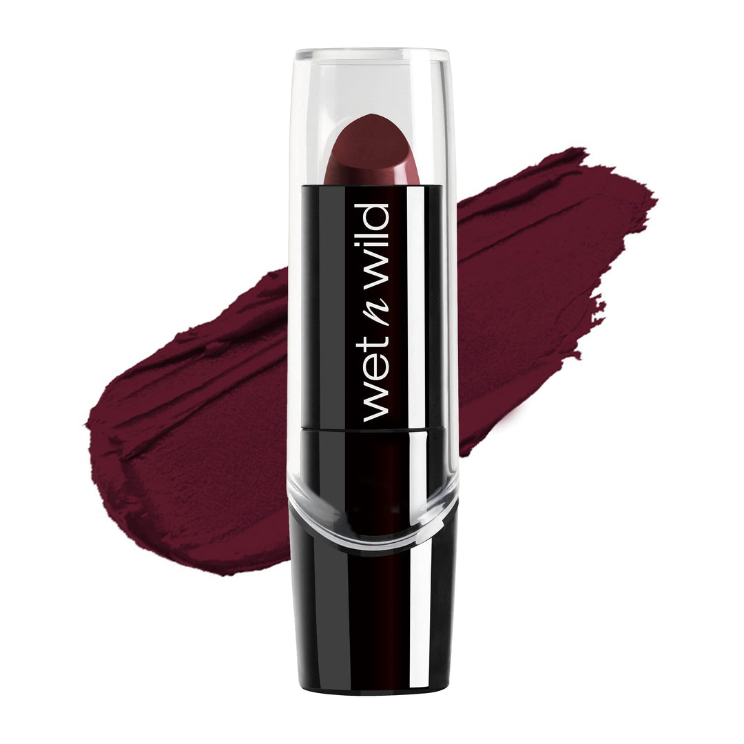 wet n wild Silk Finish Lipstick, Hydrating Rich Buildable Lip Color, Formulated with Vitamins A,E, & Macadamia for Ultimate Hydration, Cruelty-Free & Vegan - Black Orchid Retail $1.39