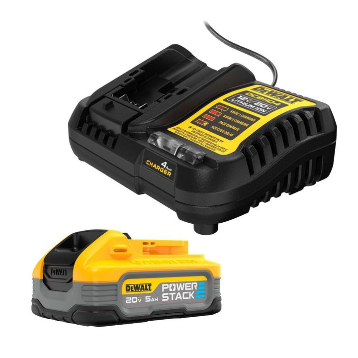 DEWALT Powerstack 20V MAX Battery Starter Kit, Rechargeable, 5Ah, Lithium Ion (DCBP520C)