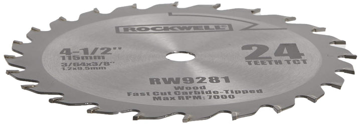 Rockwell RW9281 4 1/2-Inch 24T Carbide Tipped Compact Circular Saw Blade