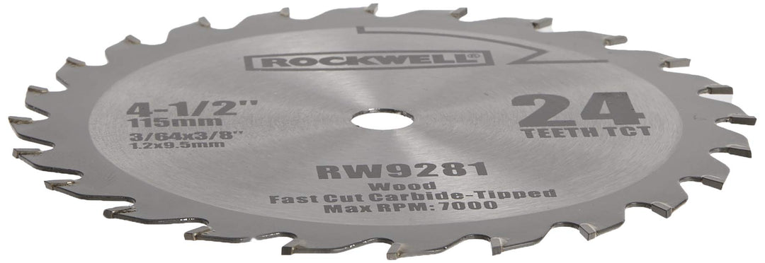 Rockwell RW9281 4 1/2-Inch 24T Carbide Tipped Compact Circular Saw Blade Retail $19.99