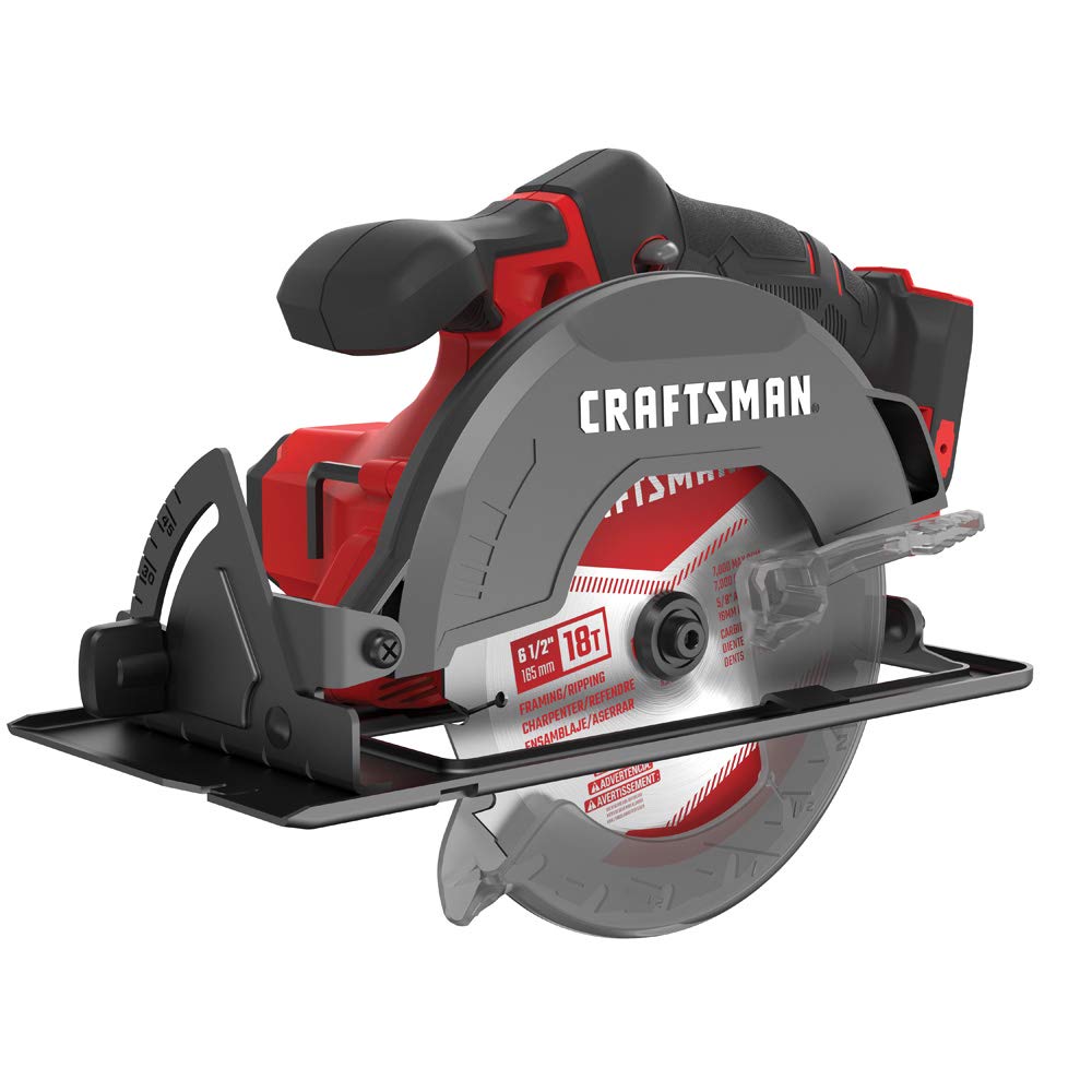 CRAFTSMAN V20 Cordless Circular Saw, 6-1/2 inch, Bare Tool Only (CMCS500B) Retail $109.00