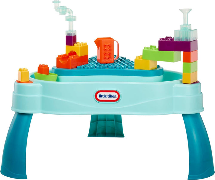 Little Tikes Build & Splash Water Table with 25 Piece Accessories - Wet/Dry Play, Indoor/Outdoor with Removeable Grow-with-Me Legs Retail $49.99