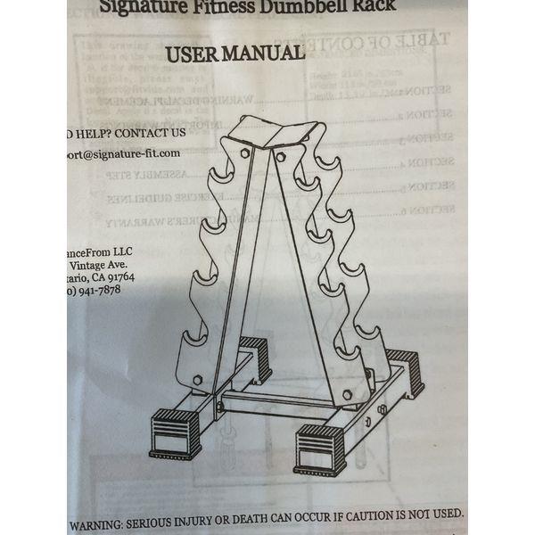 Signature Fitness Dumbbell Rack - 3-Tier, Compact Design 20lb,15lb,10lb, 5lb.. Retail $150.00