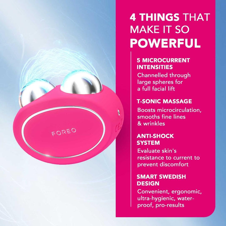 FOREO Bear Microcurrent Facial Device - Face Sculpting Tool - Instant Face Lift - Firm & Contour - Non-Invasive - Increases Absorption of Facial Skin Care Products - Fuchsia Retail $329.00