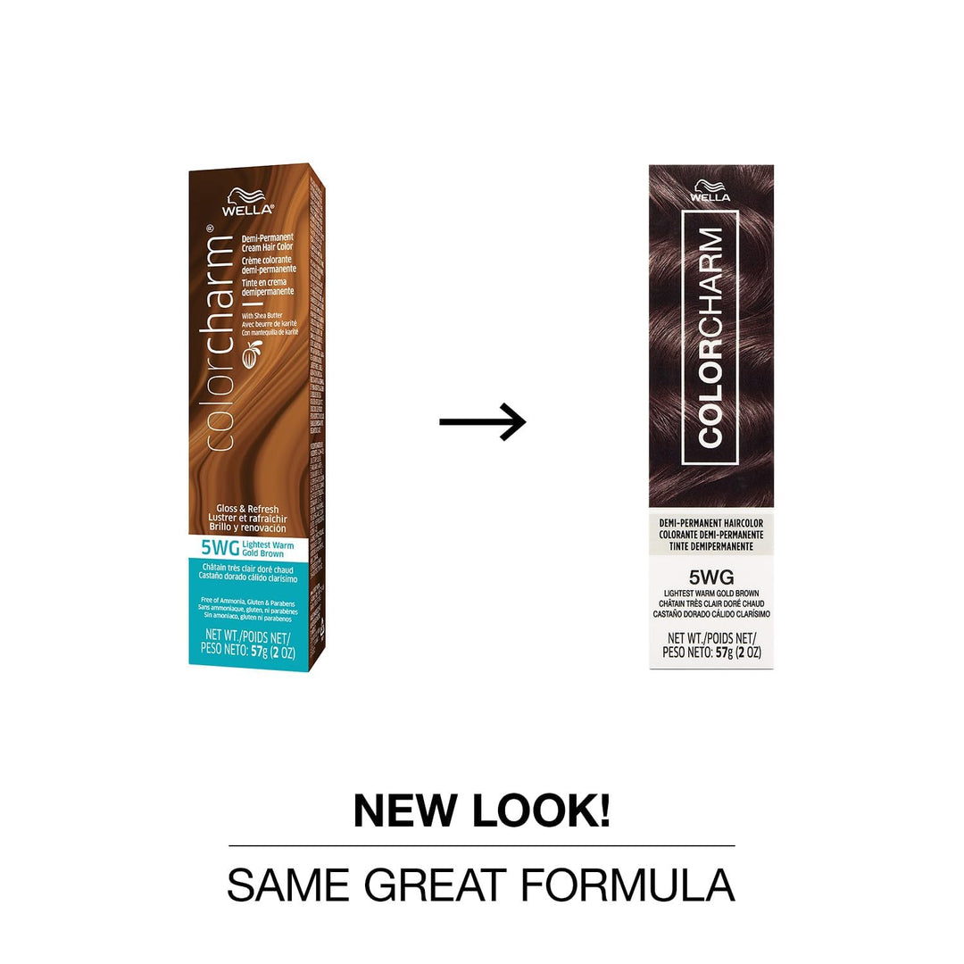 COLORCHARM Demi Permanent Hair Color 5WG Lightest Warm Gold Brown Gloss, Refresh & Tone 2 Fl Oz