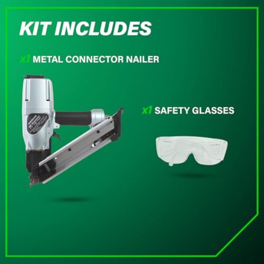 Metabo HPT Strap-Tite Metal Connector Nailer, Pro-Preferred Pneumatic Power Nailers, Connector Tool for Pre-Punched Connectors, 36° Short Magazine, 1-1/2" to 2-1/2", NR65AK2S Retail $279.00
