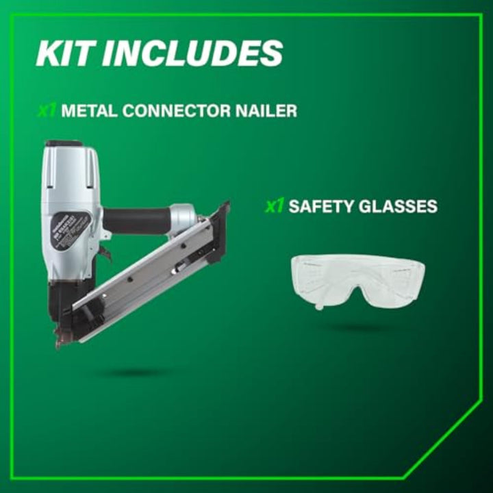 Metabo HPT Strap-Tite Metal Connector Nailer, Pro-Preferred Pneumatic Power Nailers, Connector Tool for Pre-Punched Connectors, 36° Short Magazine, 1-1/2" to 2-1/2", NR65AK2S Retail $279.00