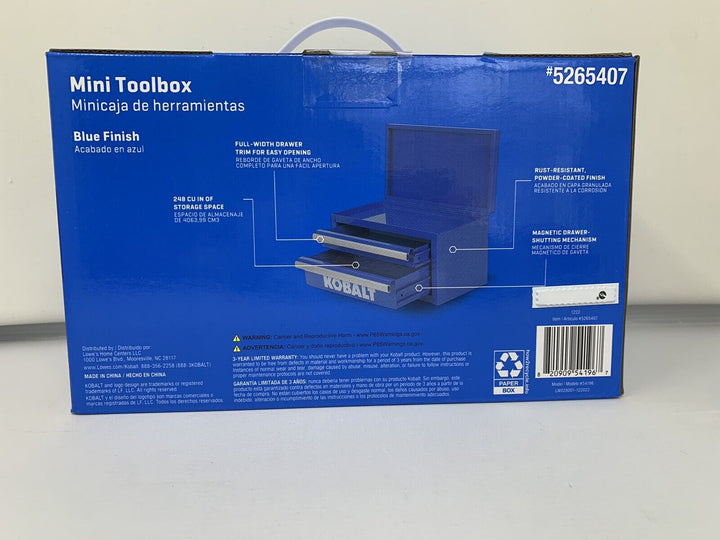 Brand New 25th Anniversary Kobalt Mini Toolbox BLUE Kobalt Mini Tool Box Retail $45.00