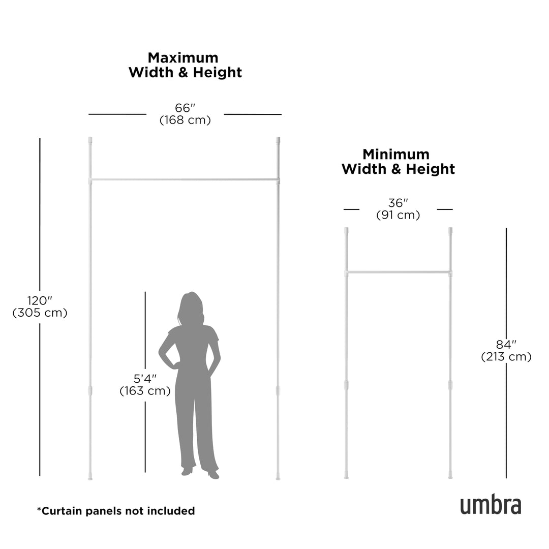 Umbra Anywhere Expandable Curtain Rod and Room Divider, White Retail $50.00