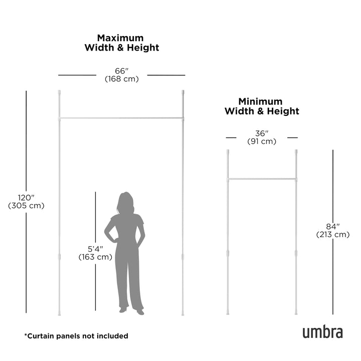 Umbra Anywhere Expandable Curtain Rod and Room Divider, White Retail $50.00