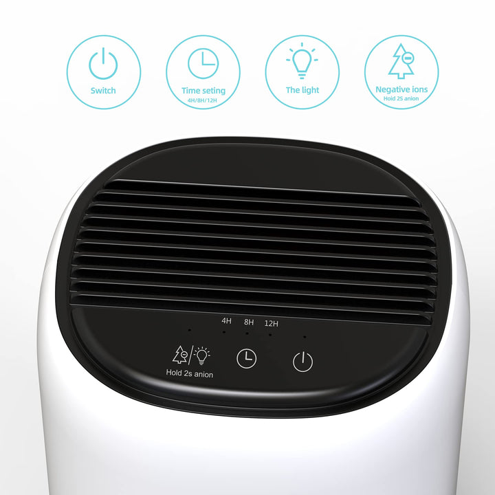 Hoomace 2 In 1 Small Humidifier Dehumidifier Combo, Humidifiers Dehumidifier For Home Bedroom With Drain Hose Temperature Display,4 Modes,7 Color LED Lights,Timer Set Retail $65.00