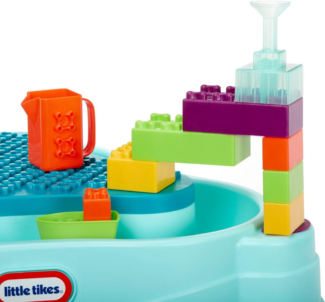 Little Tikes Build & Splash Water Table with 25 Piece Accessories - Wet/Dry Play, Indoor/Outdoor with Removeable Grow-with-Me Legs Retail $49.99
