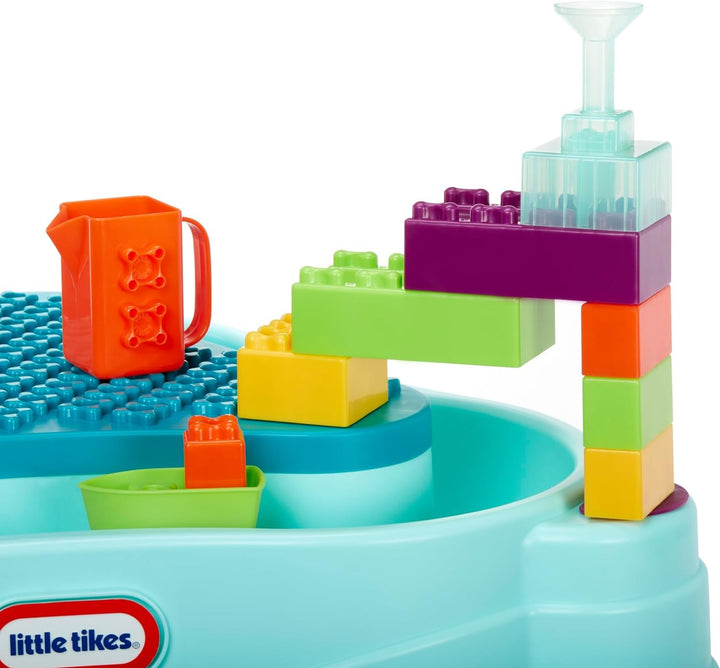 Little Tikes Build & Splash Water Table with 25 Piece Accessories - Wet/Dry Play, Indoor/Outdoor with Removeable Grow-with-Me Legs Retail $49.99