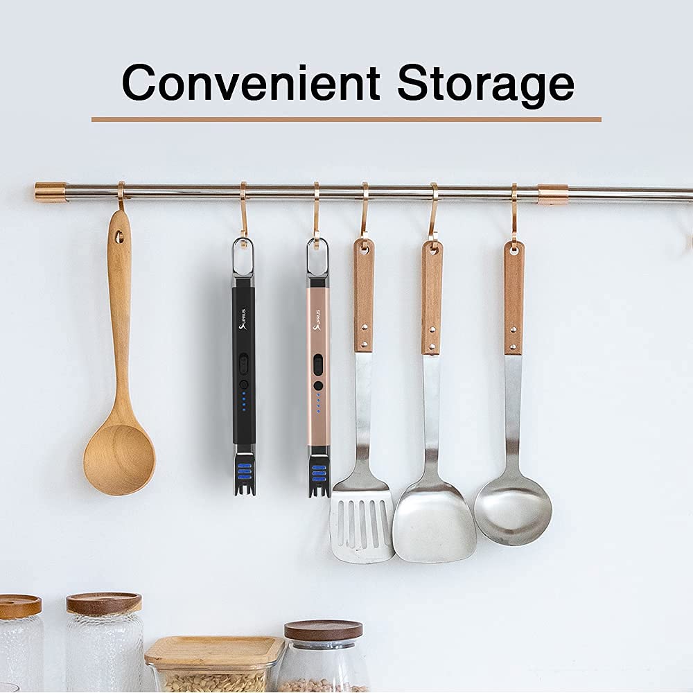 SUPRUS Candle Electric Arc Lighter Windproof Flameless USB Rechargeable Lighter with LED Light for Candle Camping BBQ Cooking (Champagne Gold) Retail $16.99