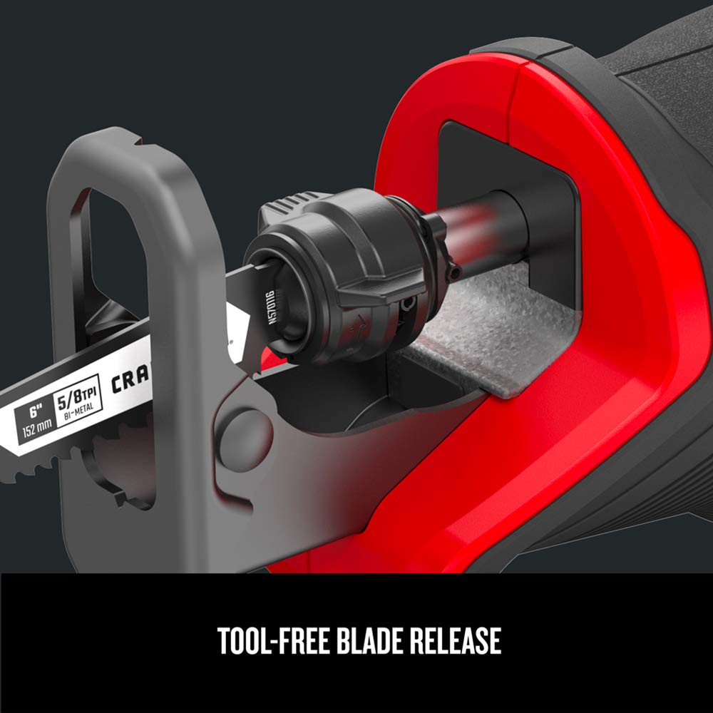 CRAFTSMAN V20 Reciprocating Saw, Cordless, 3,000 RPM, Variable Speed Trigger, Quick Easy Blade Change, Bare Tool Only (CMCS300B)