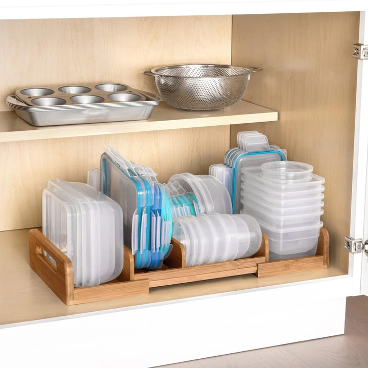 Seville Classics Expandable Cabinet Organizer, Brown Bamboo, 12.83" x 22.5" x 3.23" H Retail $19.99