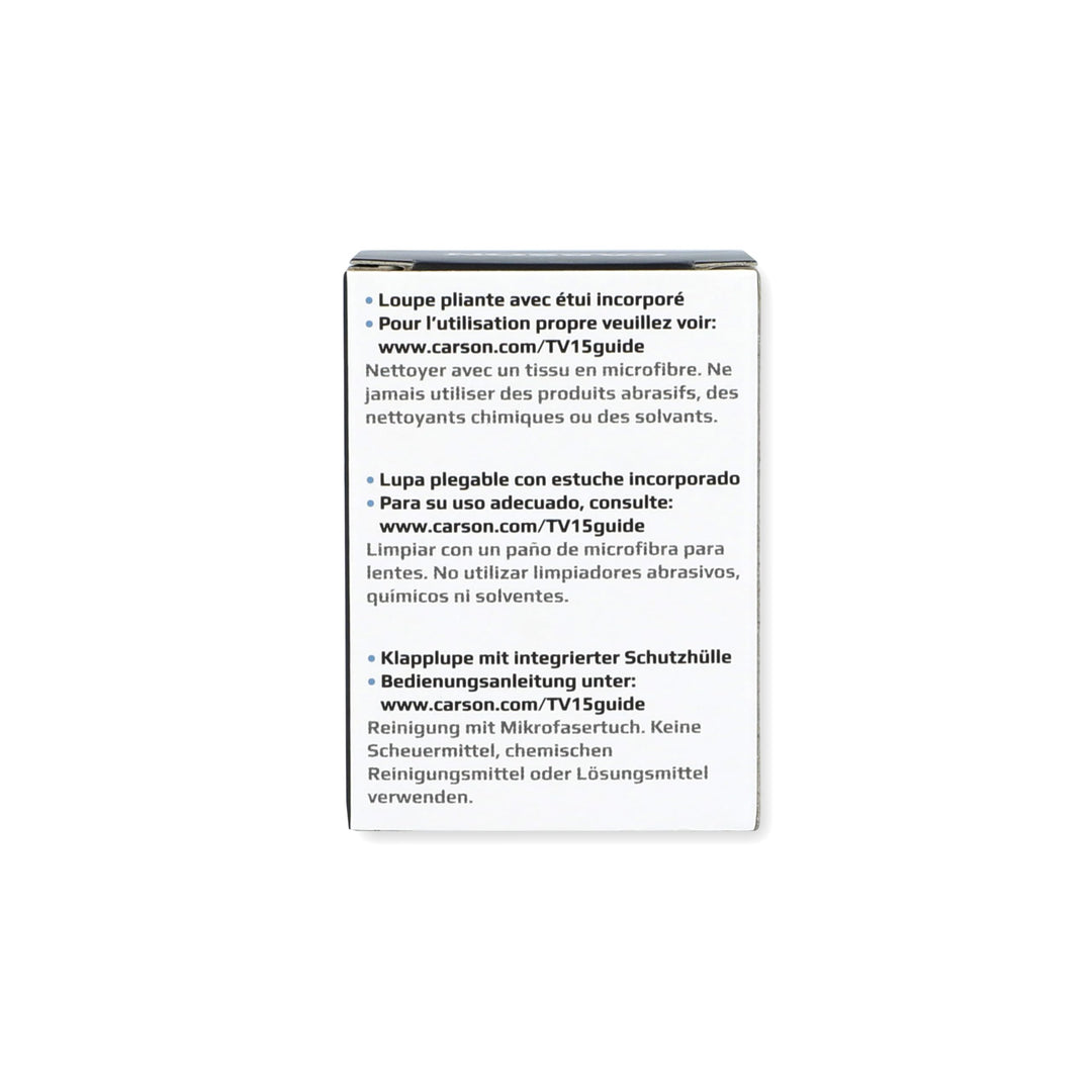 Carson TriView 5x/10x/15x Folding Loupe Magnifier with Built-in Case, 3-in-1 Portable Loupe Magnifying Glass - Adjustable Magnification, Great for Jewelry (TV-15)