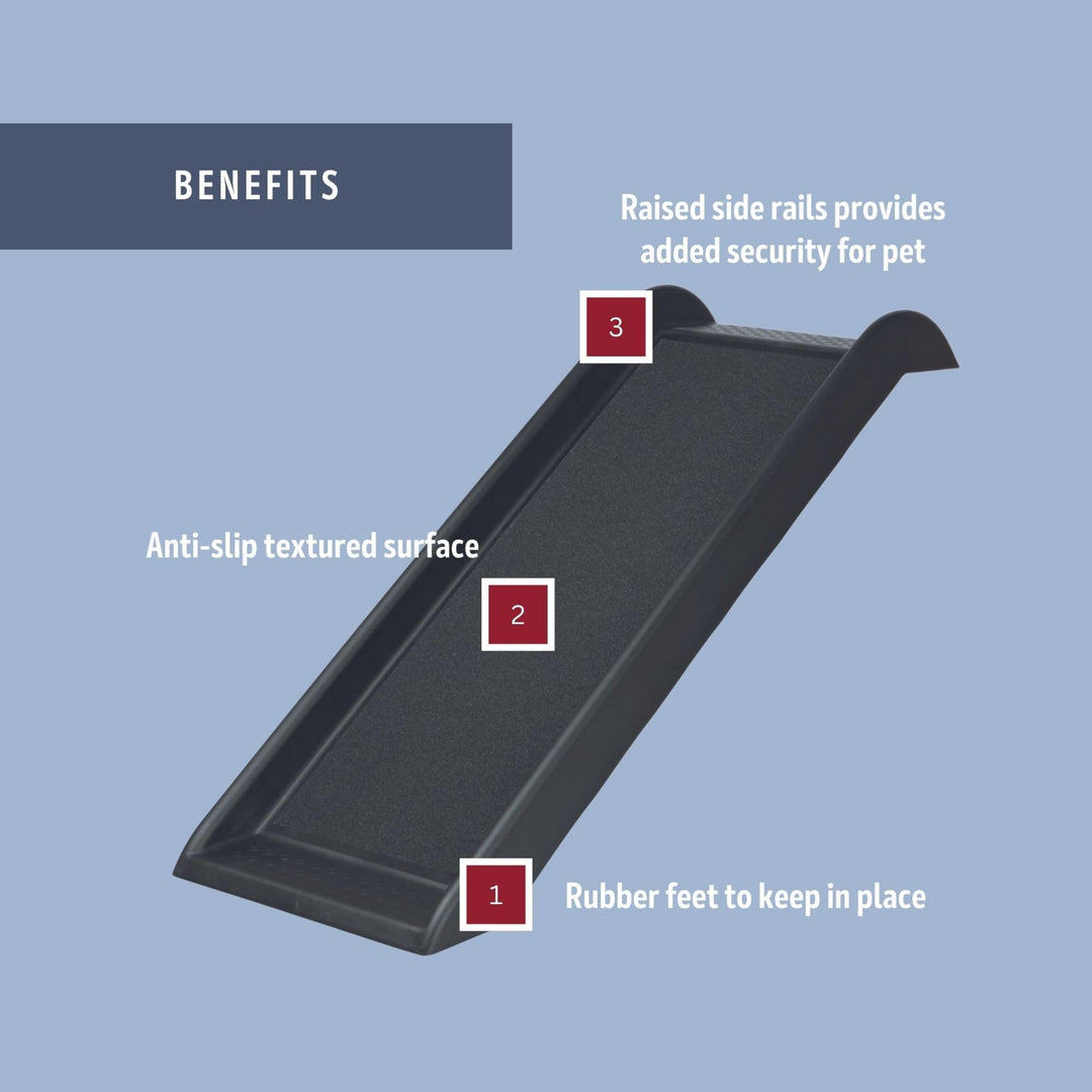 TRIXIE 39-in Pet Ramp, Portable Dog Ramp for Small Cars and Furniture, Non-Skid Surface, Black Retail $50.56