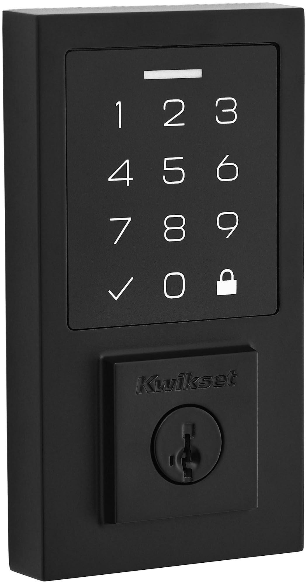 Kwikset 9270CNT-514S Contemporary SmartCode Touchpad Electronic Deadbolt SmartKey Matte Black Finish Retail $124.95