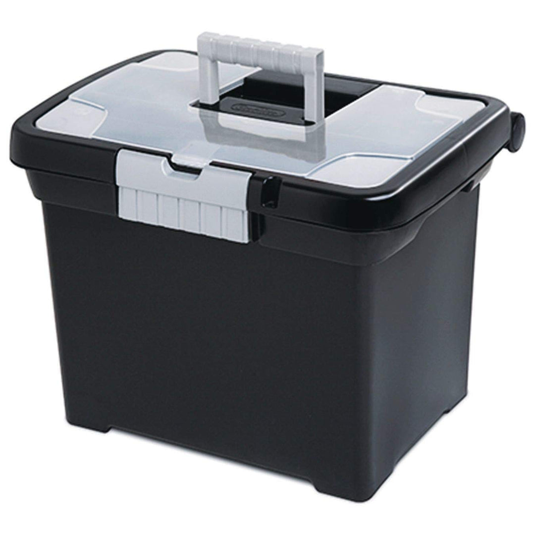 STERILITE Portable File Box, Black (ST1871-9004) Retail $13.58