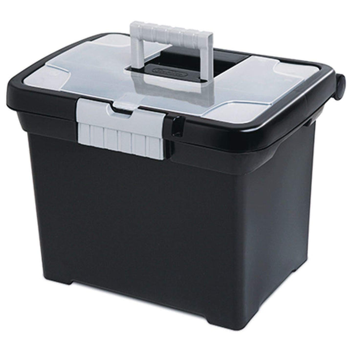 STERILITE Portable File Box, Black (ST1871-9004) Retail $13.58
