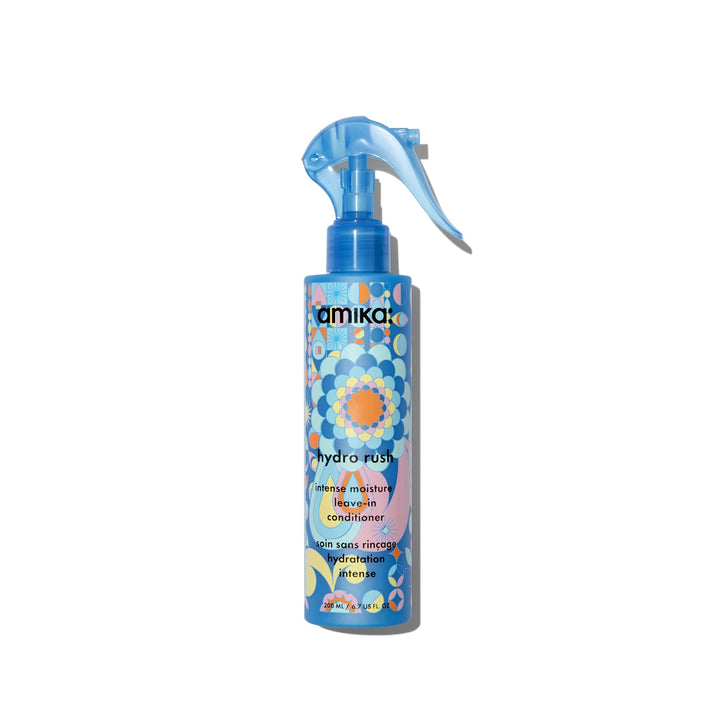 amika Hydro Rush Intense Moisture Leave-In Conditioner with Hyaluronic Acid, 200ml | for all hair types, long-lasting hydration, detangles and reduces frizz