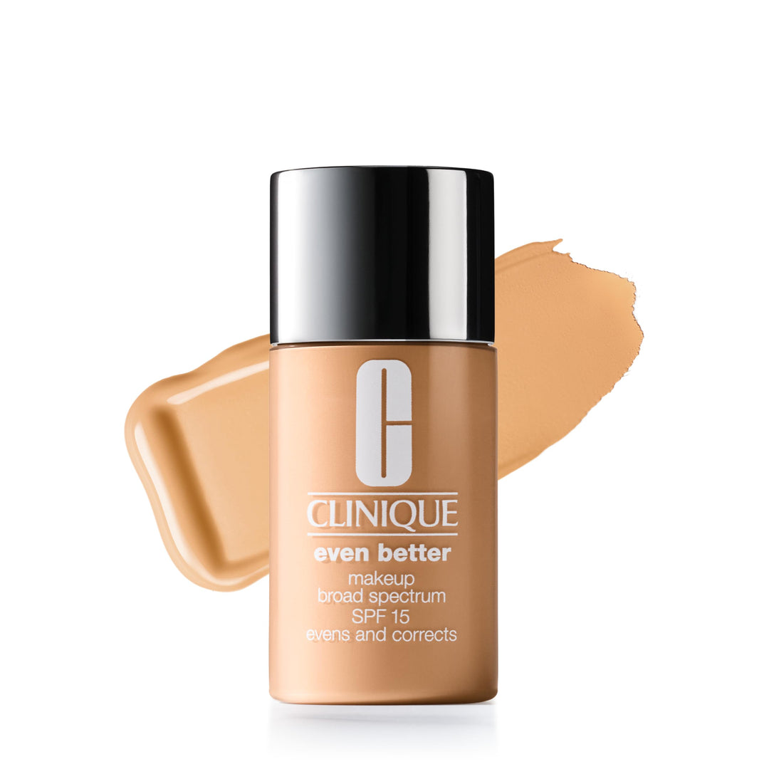 Clinique Even Better Makeup Liquid Foundation SPF 15 With Vitamin C For Dry + Oily Combination Skin Types | Medium Coverage + Natural Finish | Evens Skin Tone + Reduces Dark Spots, Tea, 1 Fl Oz