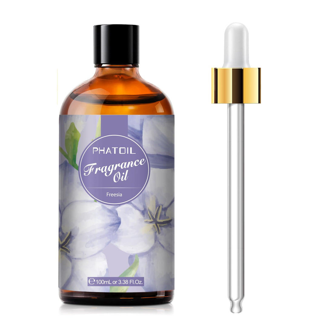 PHATOIL 3.38FL.OZ Freesia Fragrance Oils for Aromatherapy, Essential Oils for Diffusers for Home, Perfect for Diffuser, DIY Candle and Soap Making, DIY Scented Products - 100ml Retail $29.99