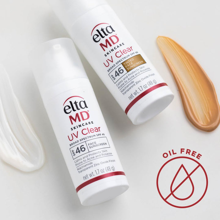 EltaMD UV Clear Face Sunscreen SPF 46, Oil Free for Face with Zinc Oxide, Dermatologist Recommended Sunscreen Lotion, For Acne-Prone Sensitive Skin, 1.7 oz Pump