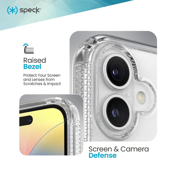 Speck Clear iPhone 16 Case - Slim Phone Case - MagSafe - GemShell - Crystal Clear Retail $11.00
