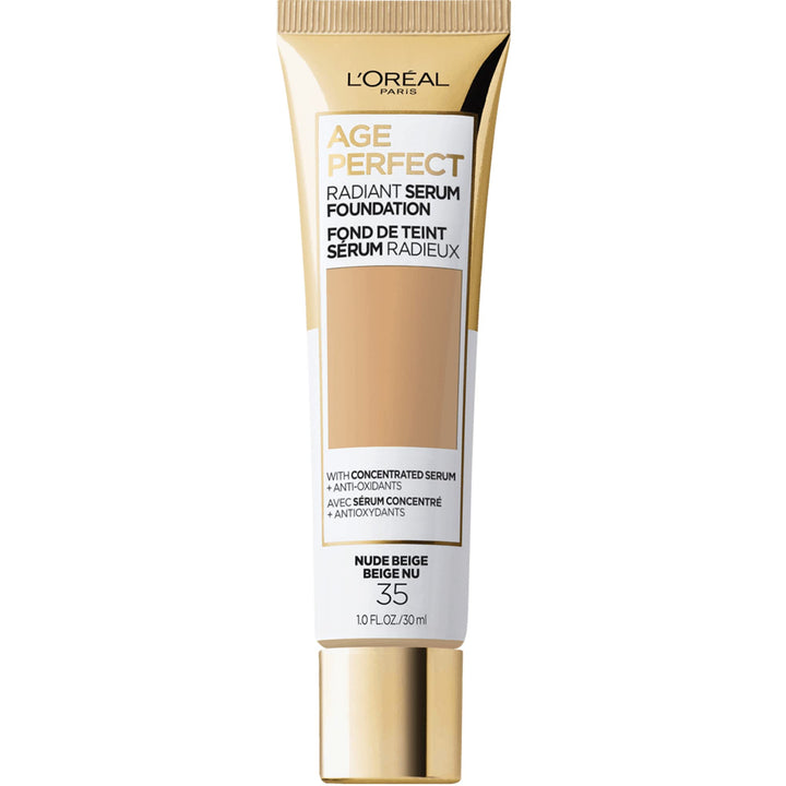 L'Oreal Paris Age Perfect Radiant Serum Foundation with SPF 50, Nude Beige, 1 Ounce Retail $18.99