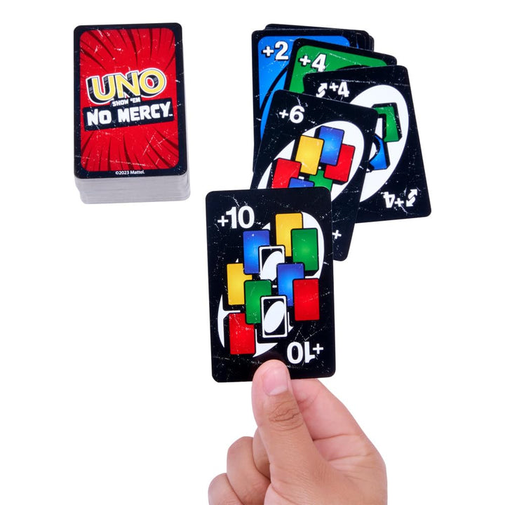 Mattel Games UNO Show Ã¢â‚¬Ëœem No Mercy Card Game for Kids, Adults & Family Parties & Travel with Extra Cards, Special Rules & Tougher Penalties